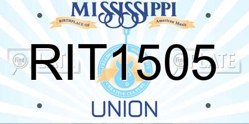 RIT1505 Mississippi License Plate