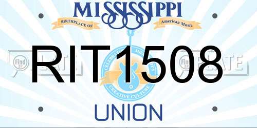 RIT1508 Mississippi License Plate