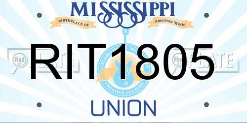 RIT1805 Mississippi License Plate