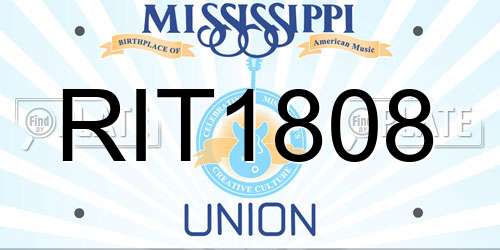 RIT1808 Mississippi License Plate
