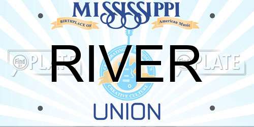 RIVER Mississippi License Plate