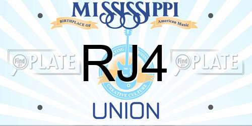 RJ4 Mississippi License Plate