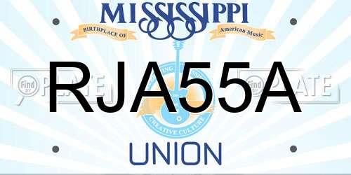 RJA55A Mississippi License Plate