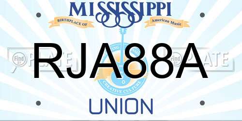 RJA88A Mississippi License Plate