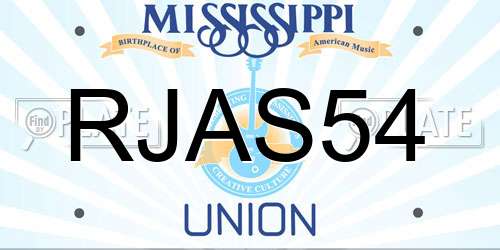 RJAS54 Mississippi License Plate