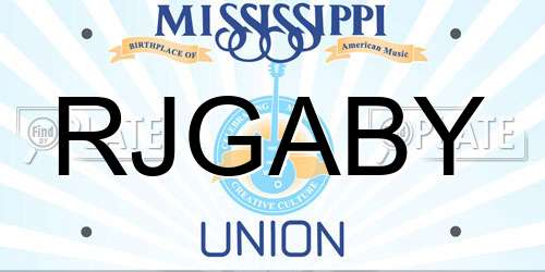 RJGABY Mississippi License Plate
