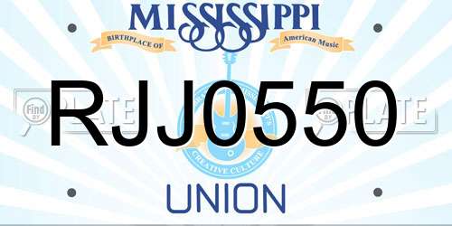 RJJ0550 Mississippi License Plate
