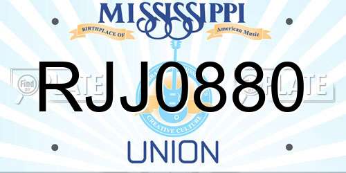 RJJ0880 Mississippi License Plate