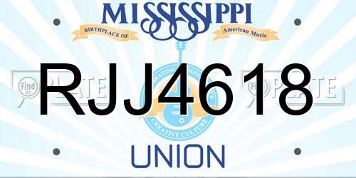 RJJ4618 Mississippi License Plate