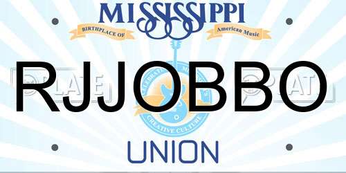 RJJOBBO Mississippi License Plate
