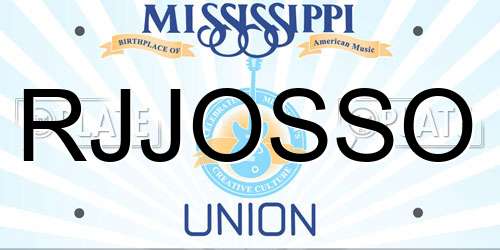 RJJOSSO Mississippi License Plate
