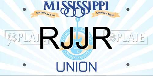 RJJR Mississippi License Plate