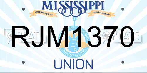 RJM1370 Mississippi License Plate