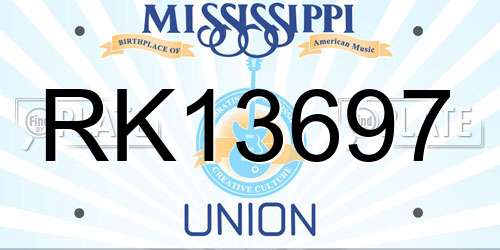 RK13697 Mississippi License Plate