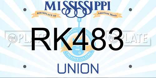 RK483 Mississippi License Plate