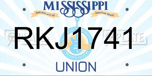 RKJ1741 Mississippi License Plate