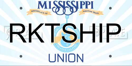 RKTSHIP Mississippi License Plate