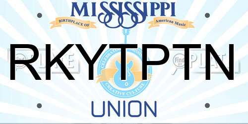 RKYTPTN Mississippi License Plate