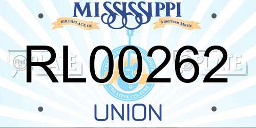 RL00262 Mississippi License Plate