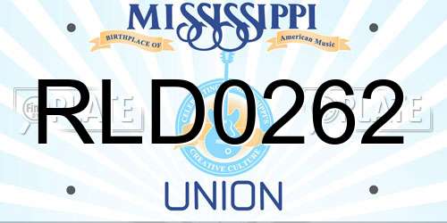 RLD0262 Mississippi License Plate