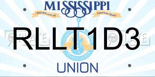 RLLT1D3 Mississippi License Plate