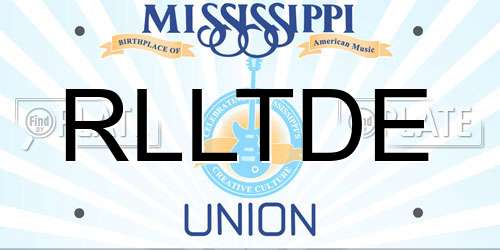 RLLTDE Mississippi License Plate