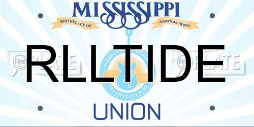 RLLTIDE Mississippi License Plate