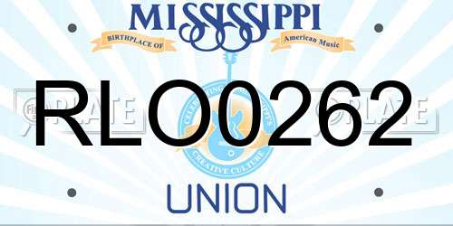 RLO0262 Mississippi License Plate