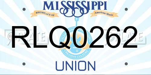 RLQ0262 Mississippi License Plate