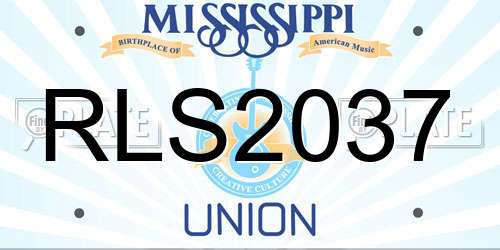 RLS2037 Mississippi License Plate