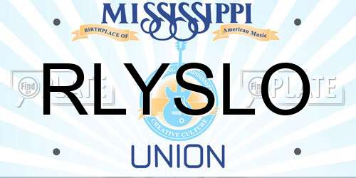 RLYSLO Mississippi License Plate