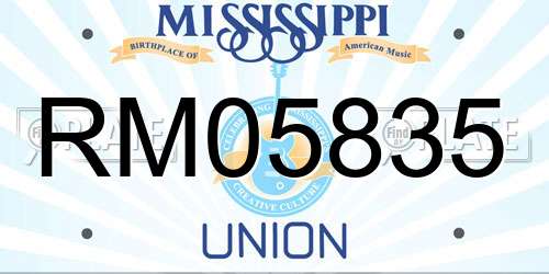 RM05835 Mississippi License Plate