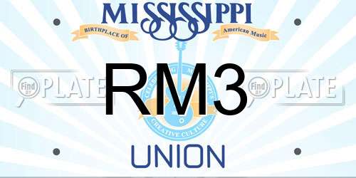 RM3 Mississippi License Plate
