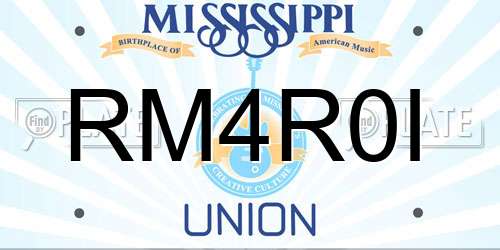RM4R0I Mississippi License Plate