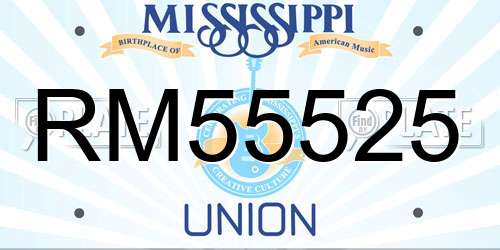 RM55525 Mississippi License Plate