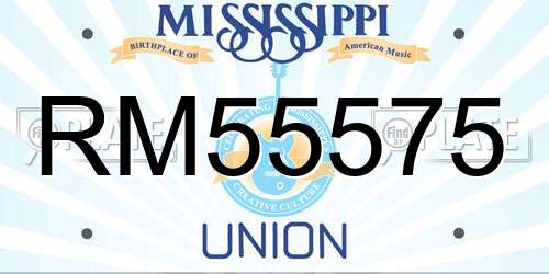 RM55575 Mississippi License Plate