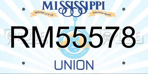 RM55578 Mississippi License Plate