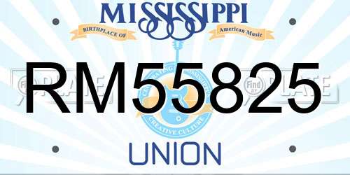 RM55825 Mississippi License Plate