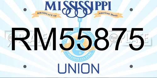 RM55875 Mississippi License Plate