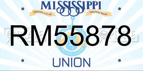 RM55878 Mississippi License Plate