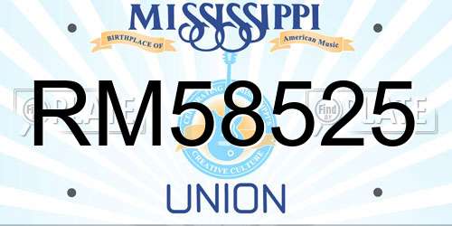RM58525 Mississippi License Plate