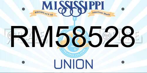 RM58528 Mississippi License Plate