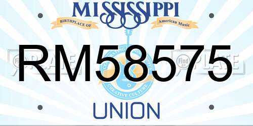 RM58575 Mississippi License Plate