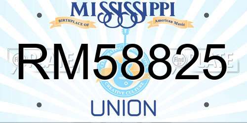 RM58825 Mississippi License Plate