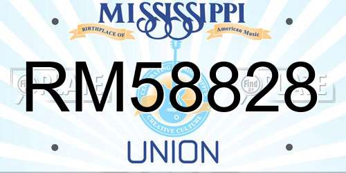 RM58828 Mississippi License Plate