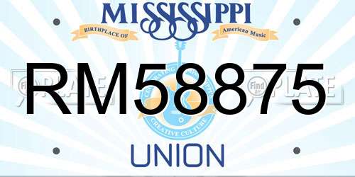 RM58875 Mississippi License Plate