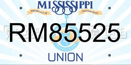 RM85525 Mississippi License Plate