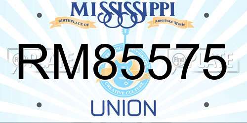 RM85575 Mississippi License Plate