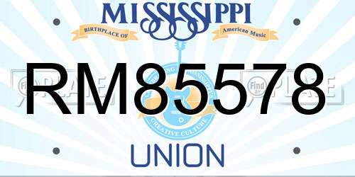RM85578 Mississippi License Plate