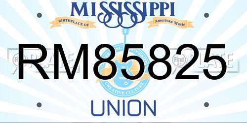 RM85825 Mississippi License Plate